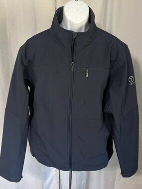 T Tech by Tumi Men's Navy Blue Shell Jacket Long Sleeve XL Lightweight